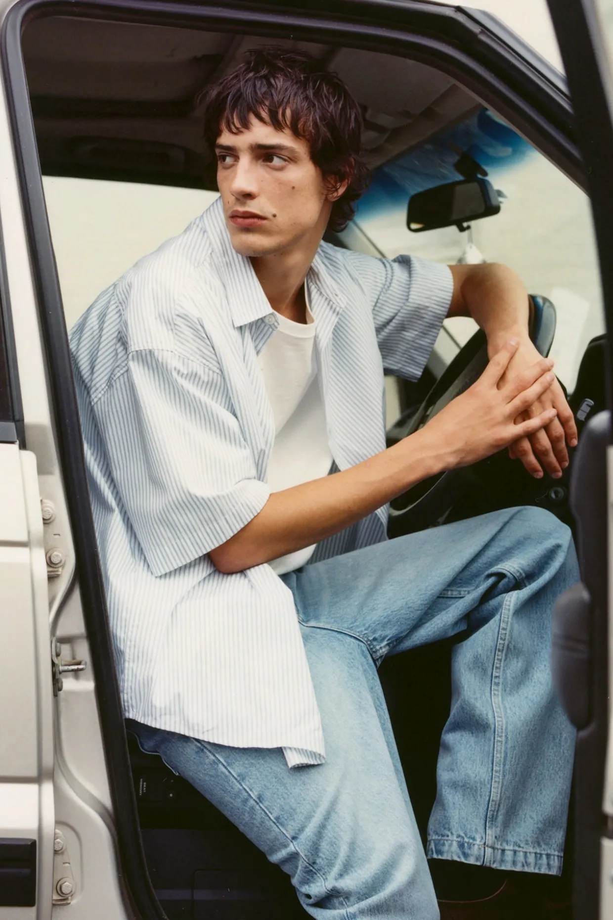 Alec Poplin Stripe Short Sleeve Shirt