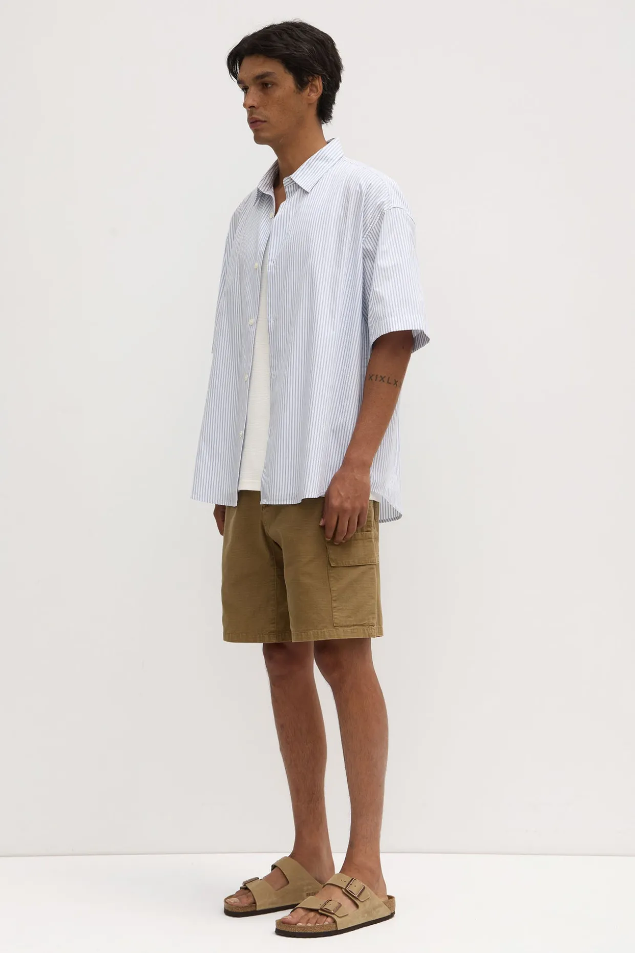 Alec Poplin Stripe Short Sleeve Shirt