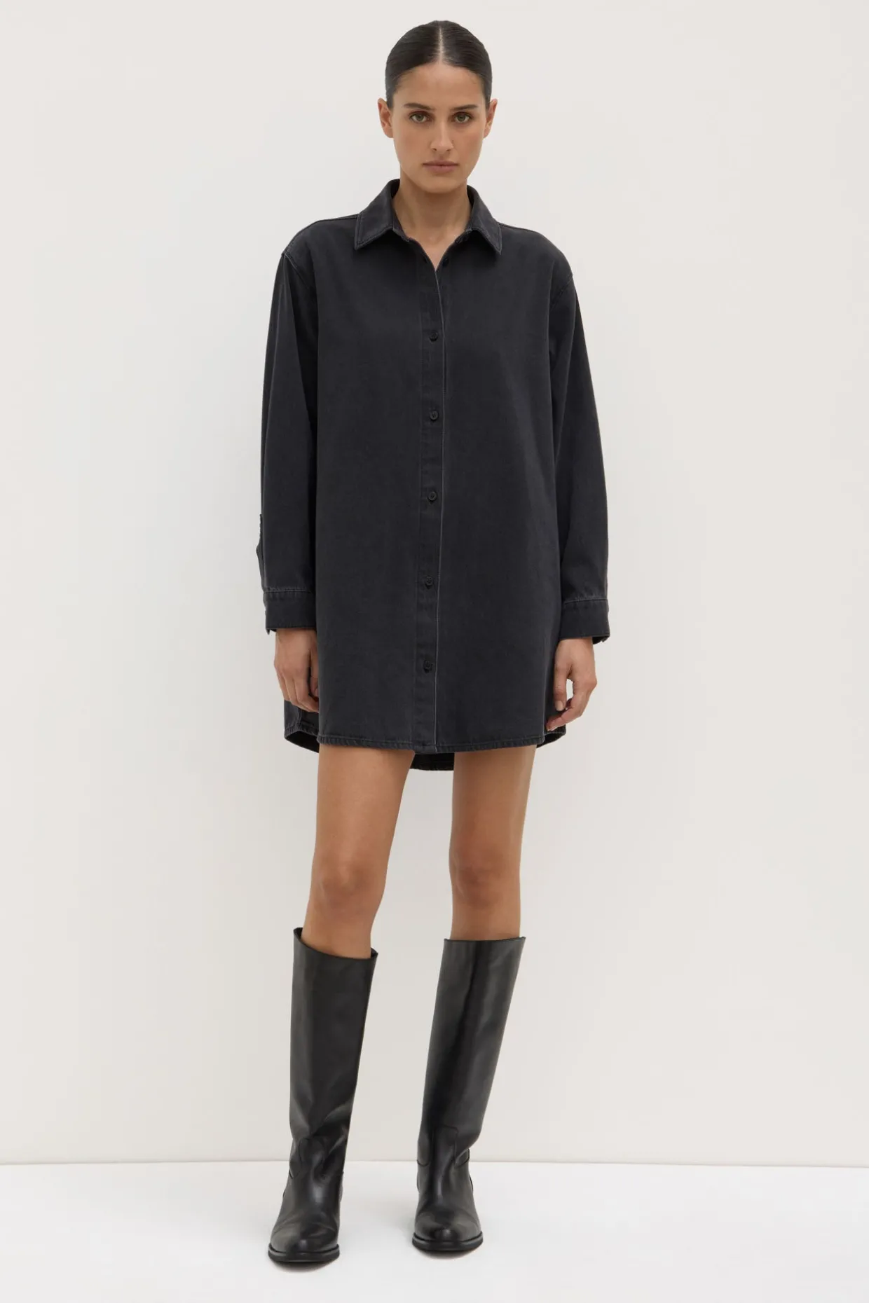 Athena Denim Shirt Dress