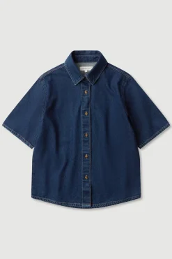 Boxy Denim Short Sleeve Shirt