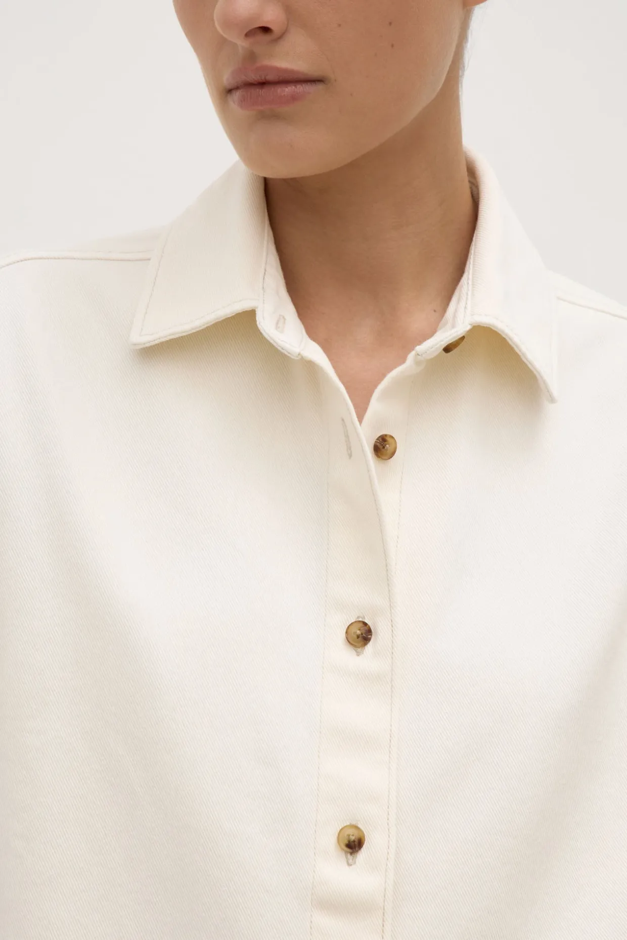 Boxy Denim Short Sleeve Shirt