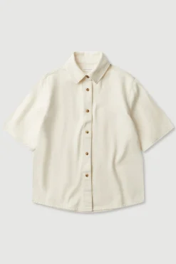 Boxy Denim Short Sleeve Shirt