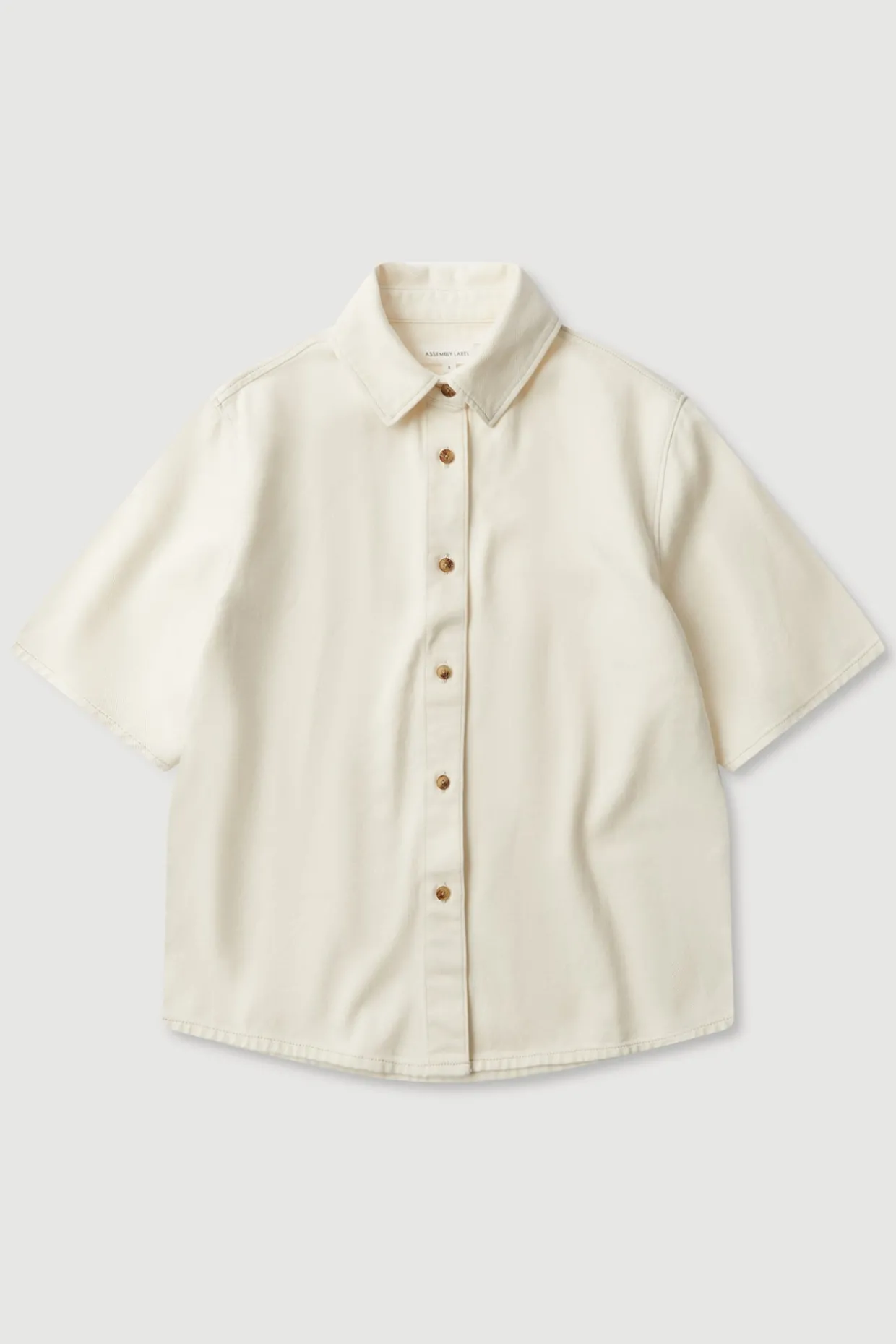 Boxy Denim Short Sleeve Shirt