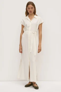 Heather Silk Maxi Shirt Dress