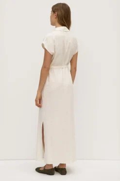 Heather Silk Maxi Shirt Dress