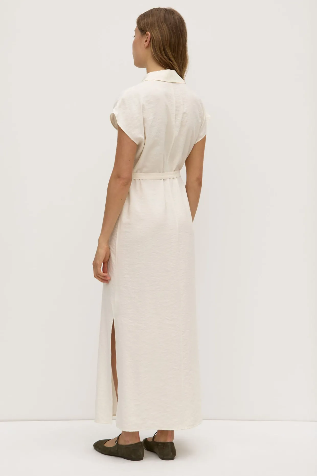 Heather Silk Maxi Shirt Dress