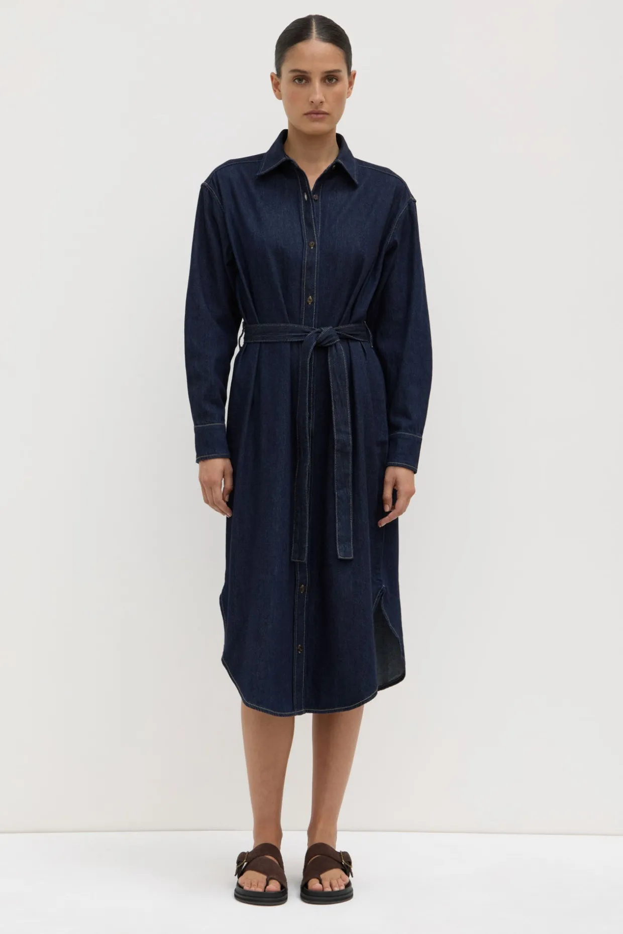 Kiera Recycled Denim Midi Shirt Dress