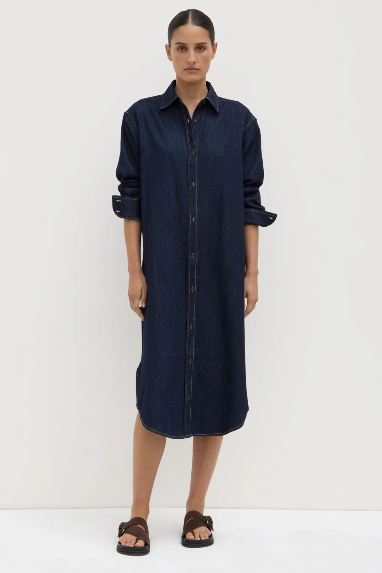 Kiera Recycled Denim Midi Shirt Dress