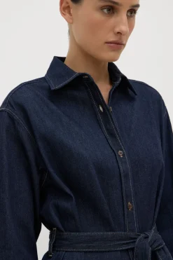 Kiera Recycled Denim Midi Shirt Dress