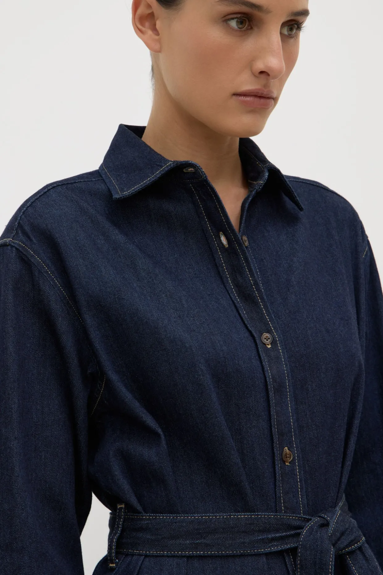 Kiera Recycled Denim Midi Shirt Dress
