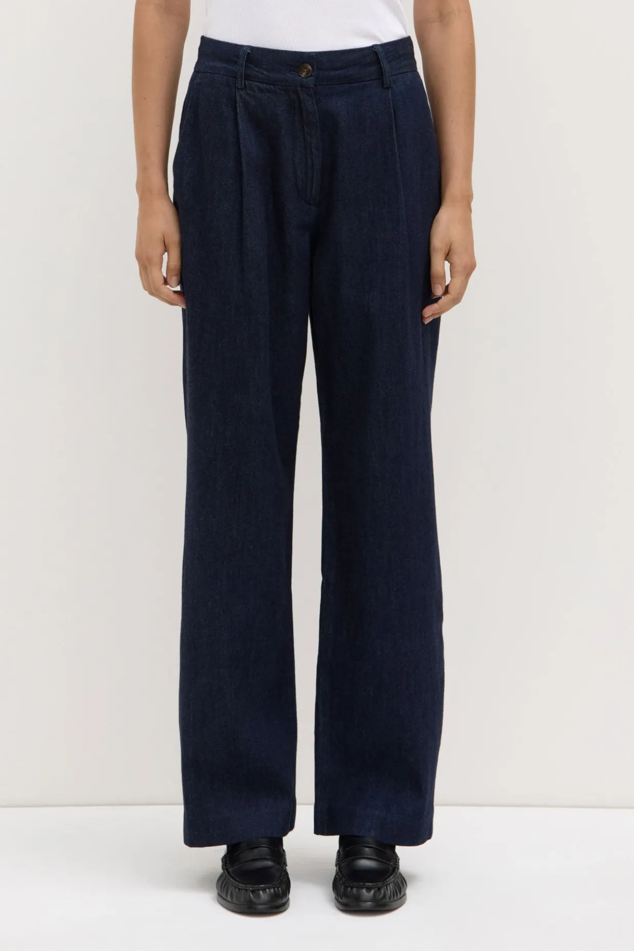 Kiera Recycled Denim Pleat Front Pant