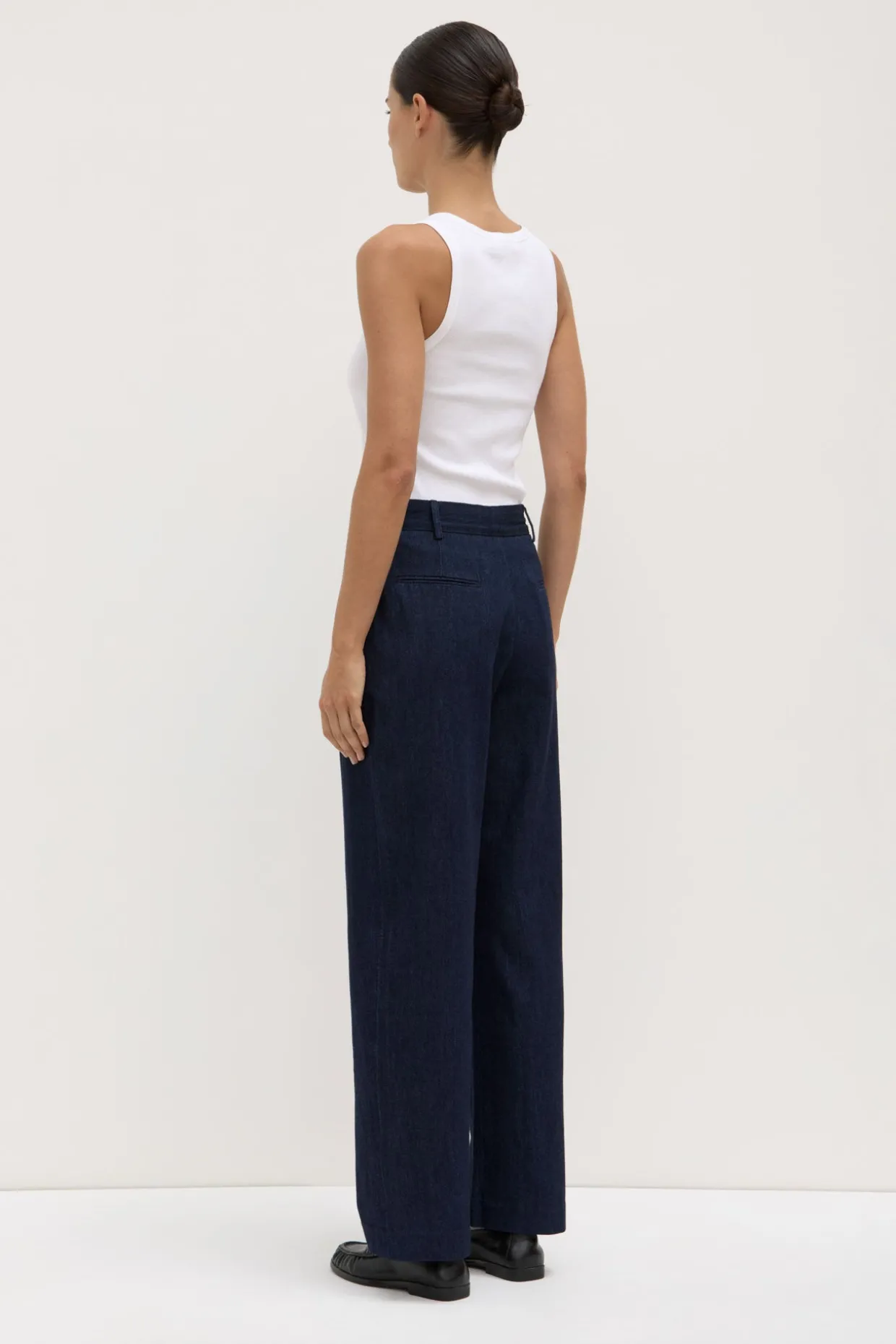 Kiera Recycled Denim Pleat Front Pant