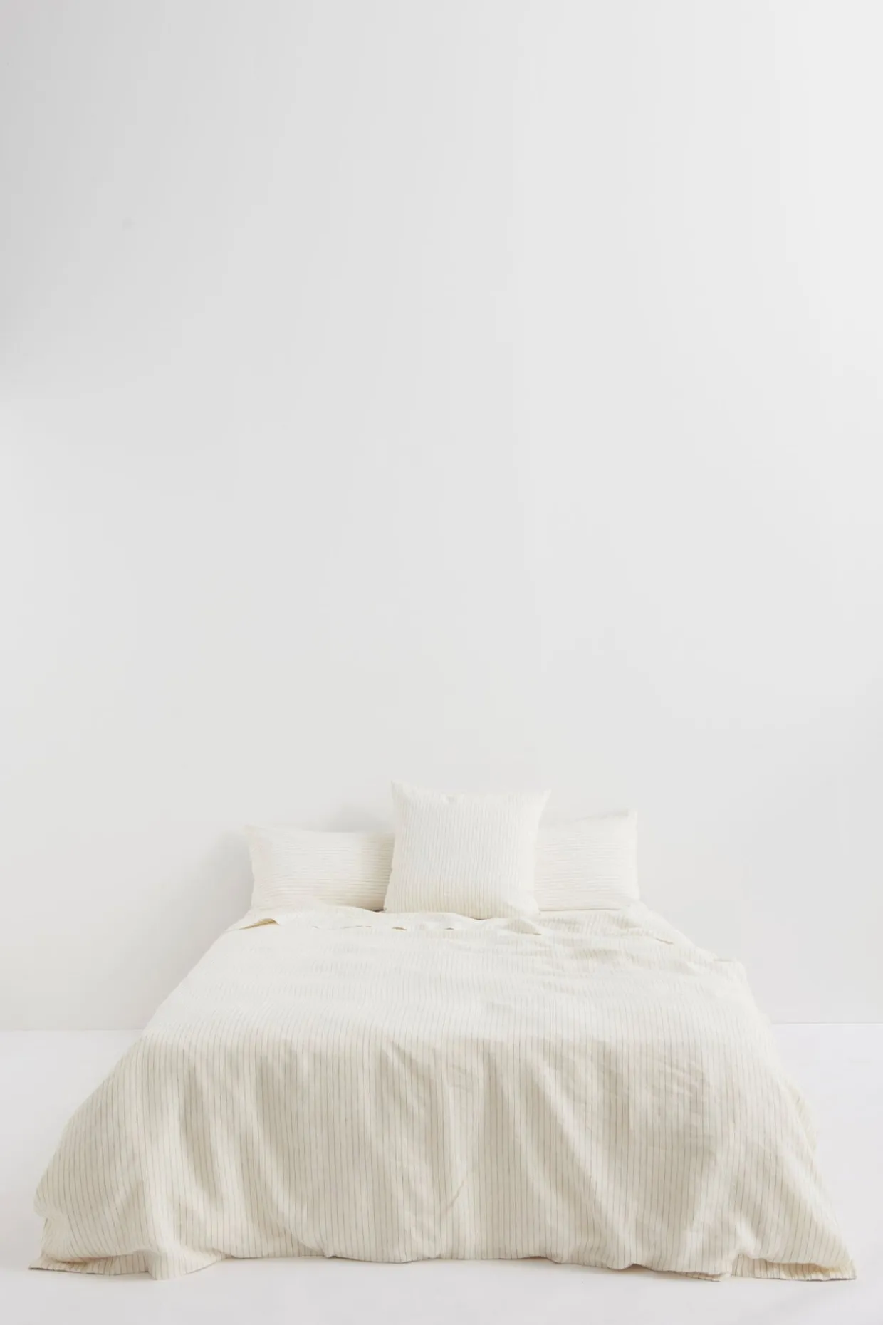 Linen European Pillow Case Olive Pinstripe