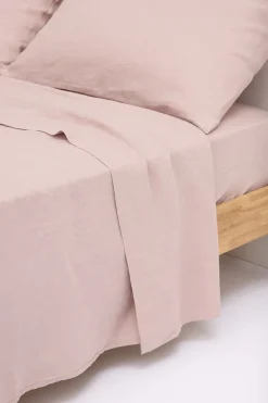 Linen Fitted Sheet Rose