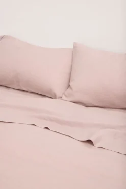 Linen Flat Sheet Rose