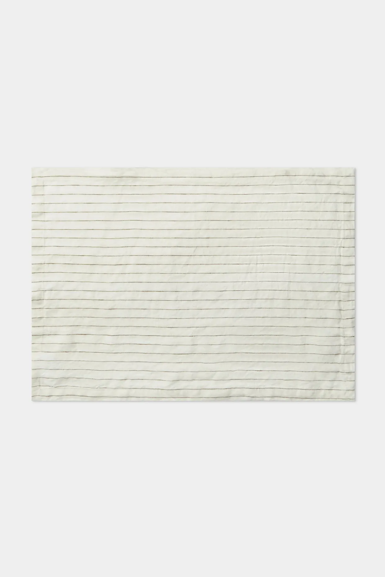 Linen Placemats Olive Pinstripe