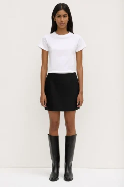 Moss Wool Silk Mini Skirt