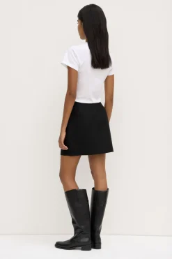 Moss Wool Silk Mini Skirt