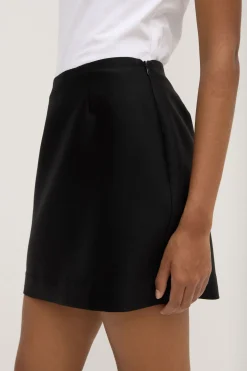 Moss Wool Silk Mini Skirt