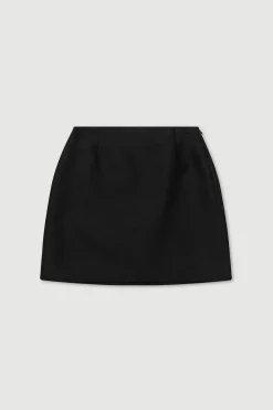 Moss Wool Silk Mini Skirt