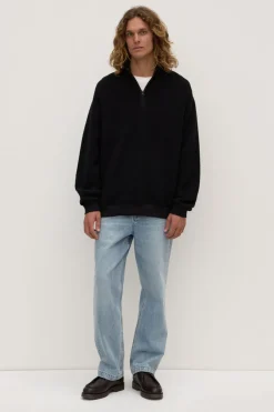 Palmer Wool Blend Funnel Neck Zip Sweat