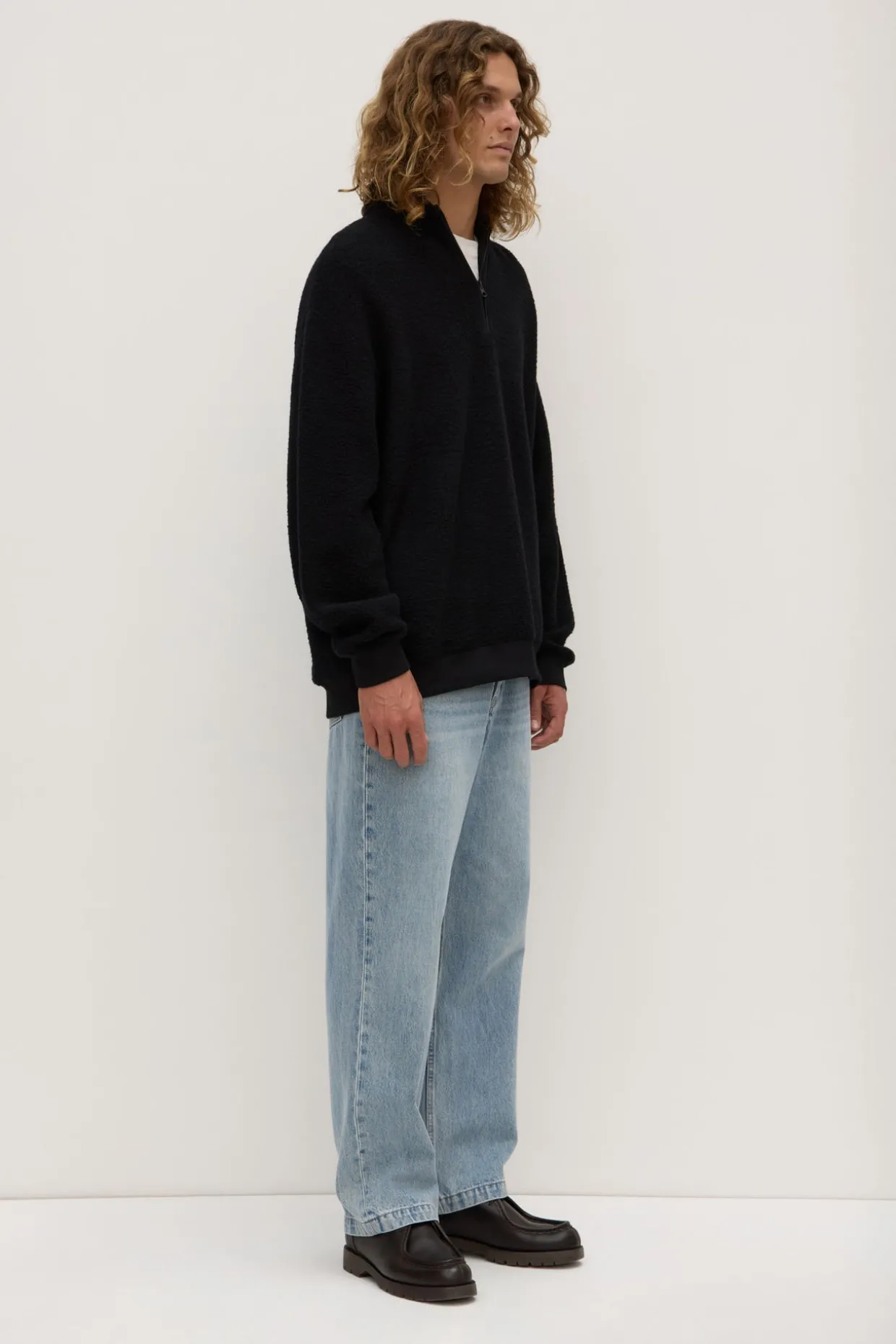 Palmer Wool Blend Funnel Neck Zip Sweat