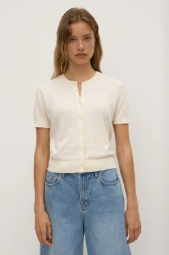 Semra Cotton Cashmere Short Sleeve Cardigan