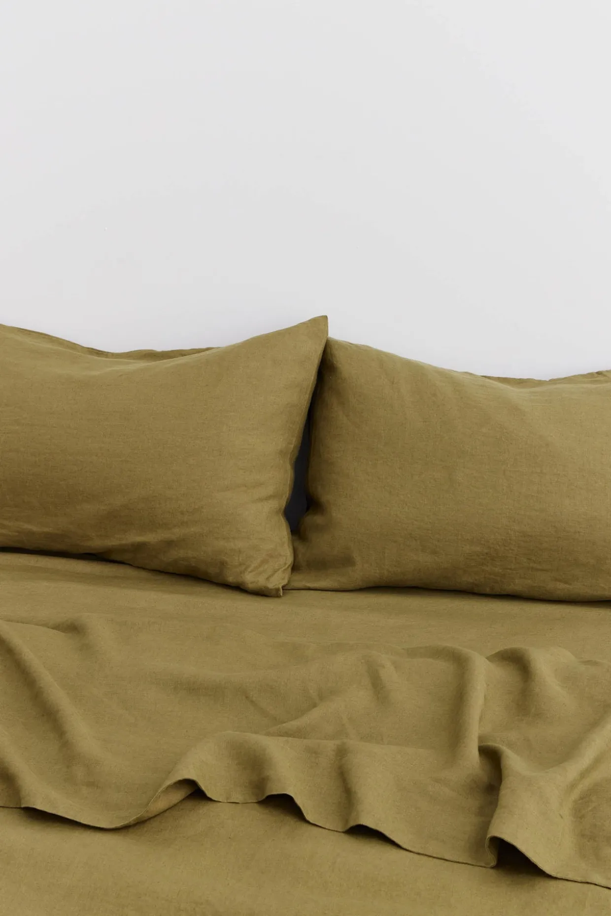 Standard Linen Pillow Cases Olive