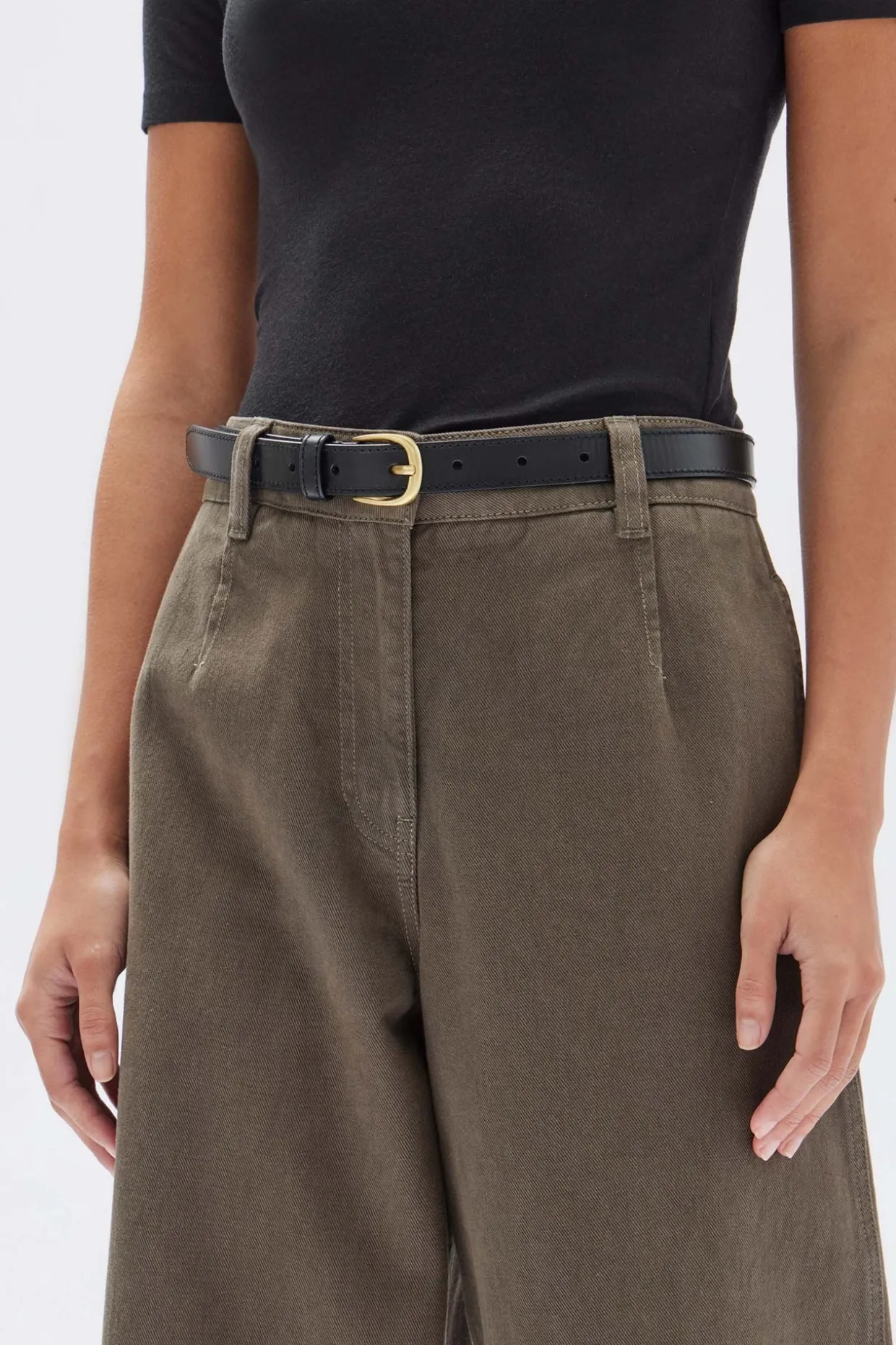 Womens Slim Leather Belt