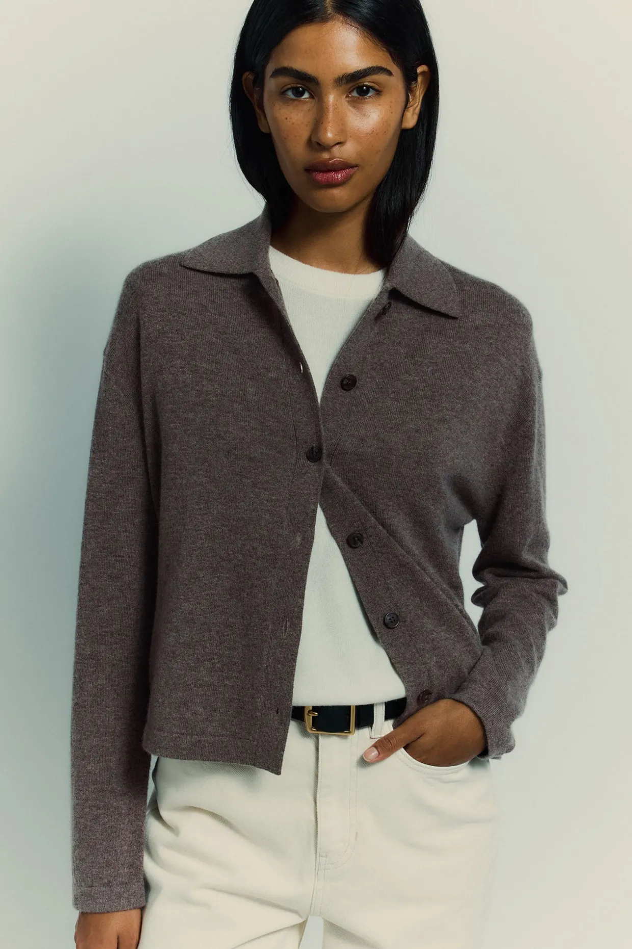 Wool Cashmere Knit Cardigan