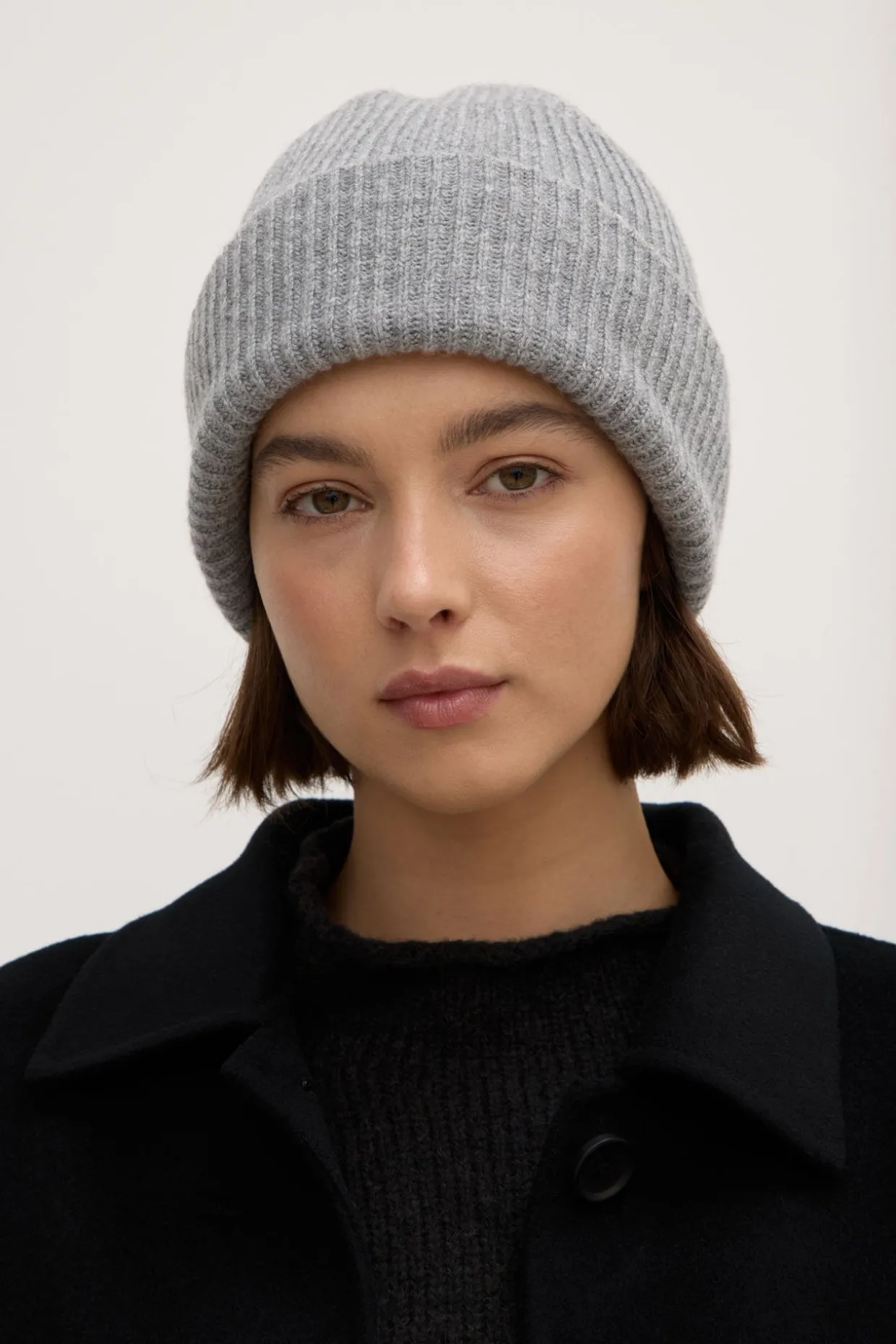 Wool Cashmere Rib Beanie