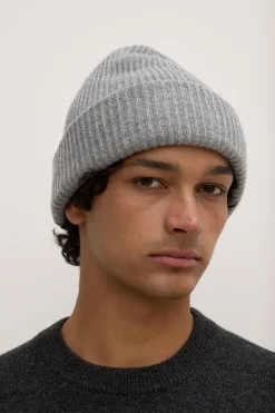 Wool Cashmere Rib Beanie