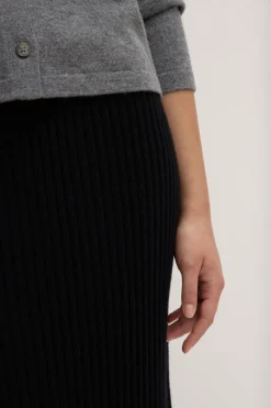 Wool Cashmere Rib Maxi Skirt