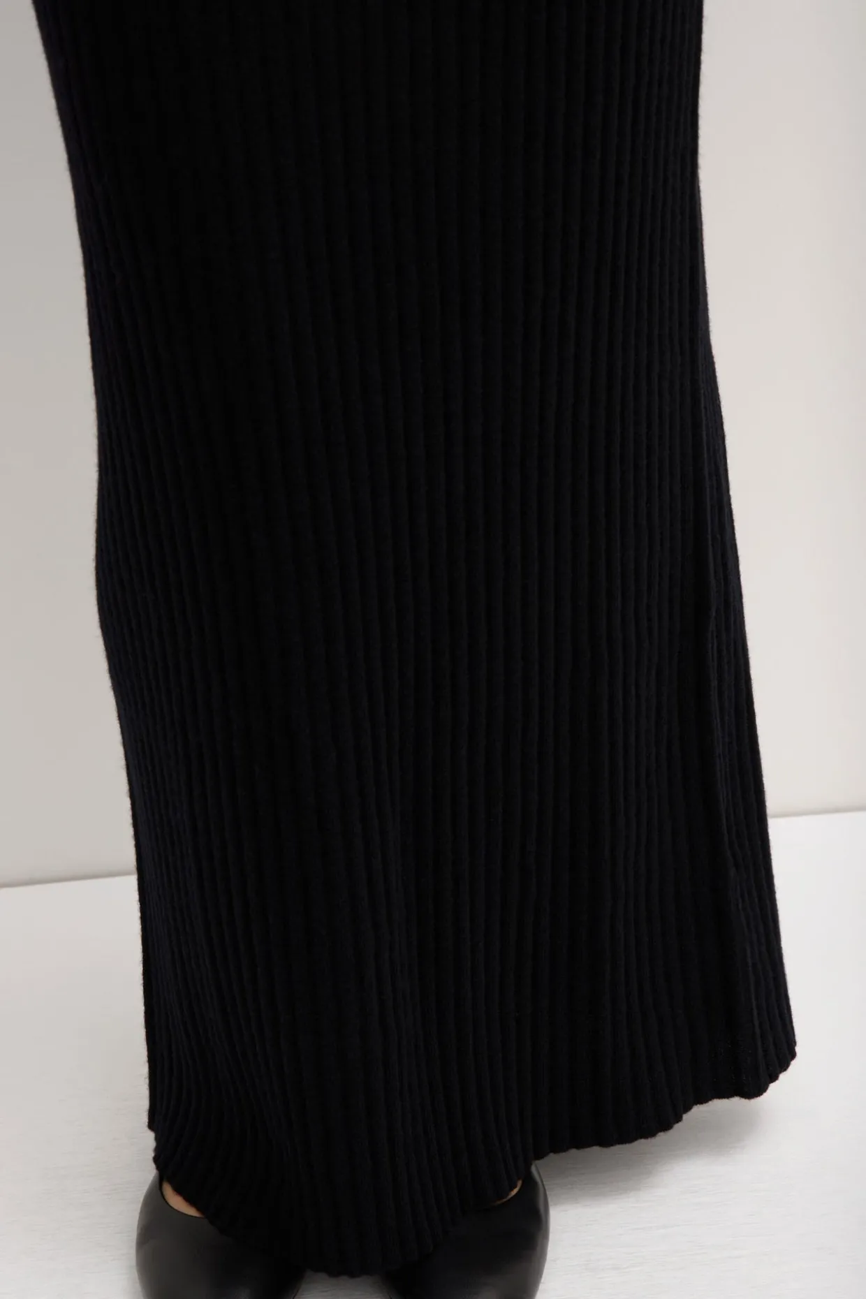 Wool Cashmere Rib Maxi Skirt