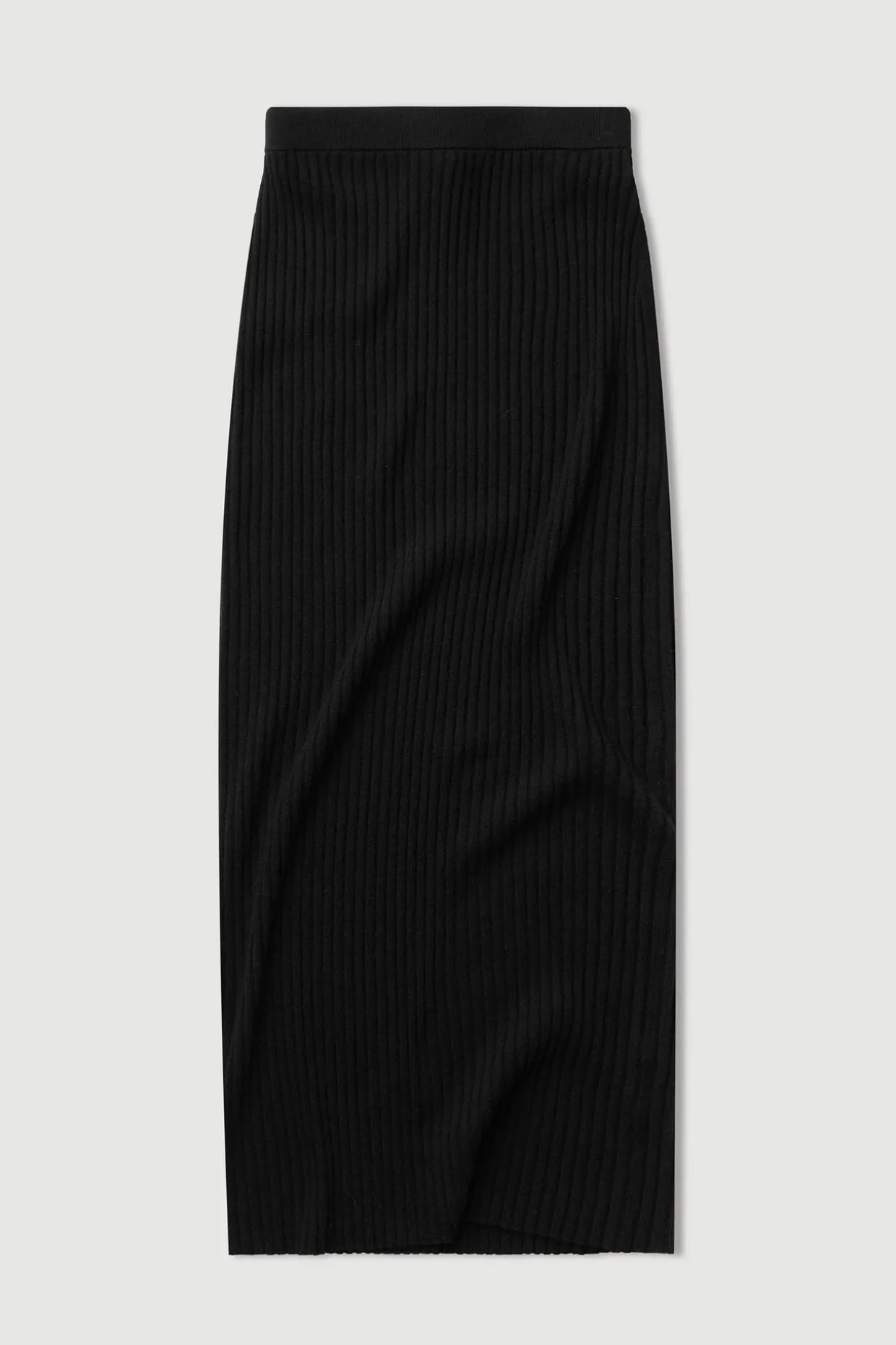 Wool Cashmere Rib Maxi Skirt